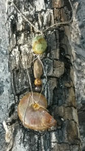 MERMAID (sterling silver, seaweed quartz, jasper, African turqoise)